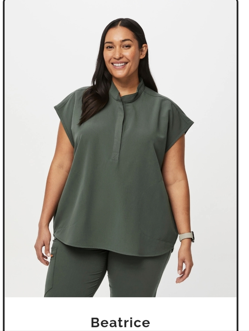 Figs Rafaela Cap Sleeve Scrub Top Sz.XL  Green
